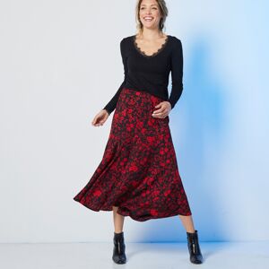 Blancheporte Dlhá sukňa s potlačou čierna/červená 38