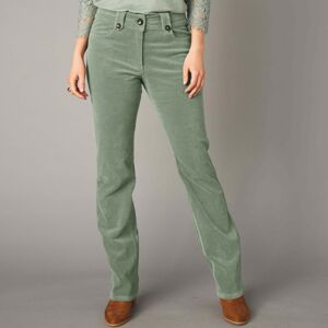 Blancheporte Rovné menčestrové nohavice zelená 38