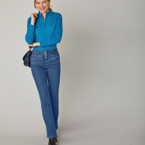 Blancheporte Bootcut džínsy s vysokým pásom, vnútor. dĺžka nohavíc 75 cm modrá 40