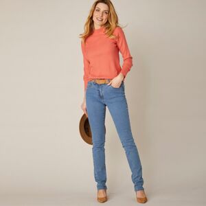 Blancheporte Strečové rovné džínsy, nižšia postava zapratá modrá 40