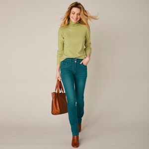 Blancheporte Rovné strečové džínsy, farebné smaragdová 42