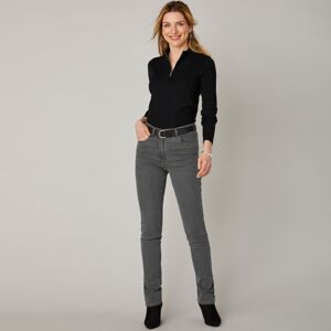 Blancheporte Strečové rovné džínsy, nižšia postava tmavosivá 52