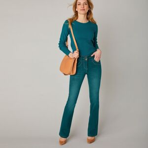 Blancheporte Bootcut farebné džínsy smaragdová 40