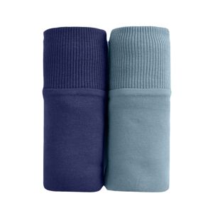 Blancheporte Súprava 2 nohavičiek maxi z bavlny nám.modrá+sivý melír 38/40