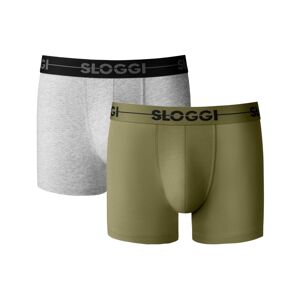 Blancheporte Súprava 2 krátkych boxeriek "Go" khaki+sivá XL