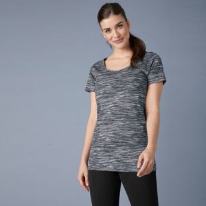 Blancheporte Melírované tričko s krátkymi rukávmi, z bio bavlny, eco-friendly čierny melír 54