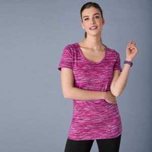 Blancheporte Melírované tričko s krátkymi rukávmi, z bio bavlny, eco-friendly purpurový melír 38/40