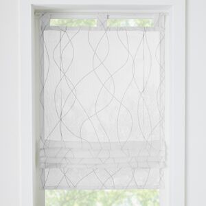 Blancheporte Vyhrnovacia záclonka s motívom vlniek, polyester biela/sivá 45x120cm