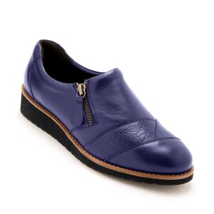 Blancheporte Kožené pohodlné topánky na klinovej podrážke, modré modrá 38