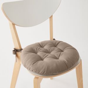 Blancheporte Súprava 2 jednofarebných okrúhlych sedákov na stoličku hnedosivá pr. 40cm
