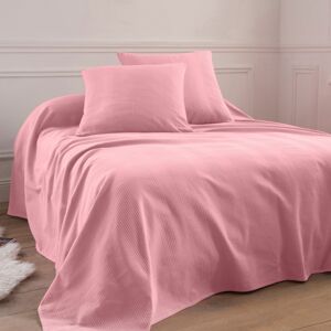 Blancheporte Jednofarebný tkaný prehoz na posteľ, bavlna ružová prehoz 180x230cm