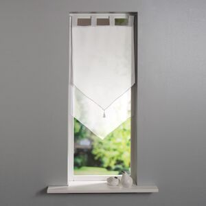 Blancheporte Dvojfarebná vitrážová záclonka do špičky zakončená pútkami biela/biela 45x160cm