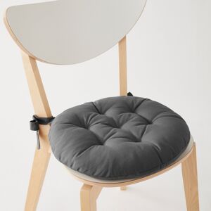 Blancheporte Súprava 2 jednofarebných okrúhlych sedákov na stoličku antracitová pr. 40cm