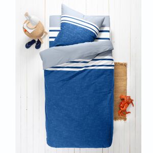 Blancheporte Detská posteľná bielizeň Nathalie, bavlna, melírovaná potlač nám.modrá/nebeská modrá napínacia plachta 90x190cm