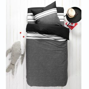 Blancheporte Detská posteľná bielizeň Nathalie, bavlna, melírovaná potlač sivá/čierna obliečka na prikrývku140x200cm