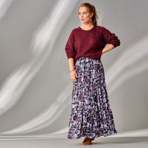 Blancheporte Dlhá sukňa s potlačou čierna/lila 54