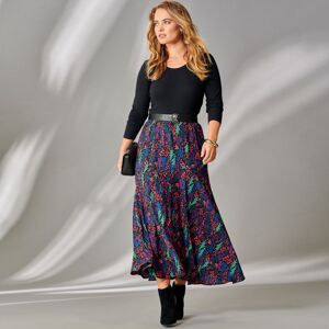Blancheporte Krepová dlhá sukňa čierna/fialová 54