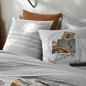 Blancheporte Posteľná bielizeň Nautical, bavlna sivá obliečka na prikrý. 240x220cm