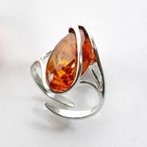 Blancheporte Strieborný prsteň s jantárom " kvapka" jantár prsteň