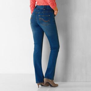 Blancheporte Rovné džínsy s vysokým pásom, pre nižšiu postavu modrá 42