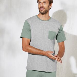 Blancheporte Dvojfarebné pyžamové tričko s krátkymi rukávmi sivá 117/126 (XXL)