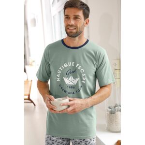 Blancheporte Pyžamové tričko s potlačou a krátkymi rukávmi zelená 117/126 (XXL)