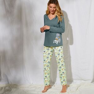 Blancheporte Pyžamové nohavice s potlačou "okvetných lístkov" potlač zelená 38/40