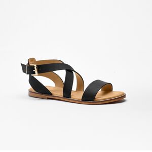 Blancheporte Ploché kožené sandále, eco-friendly čierna 37