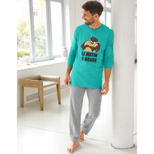 Blancheporte Pyžamo Taz s nohavicami a dlhými rukávmi morská zelená/sivá 107/116 (XL)