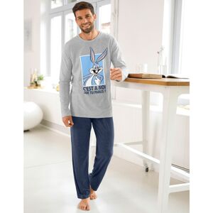 Blancheporte Pyžamo Bugs Bunny s nohavicami a dlhými rukávmi modrá/sivá 97/106 (L)