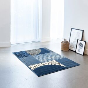 Blancheporte Dekoratívny koberec s geometrickým vzorom džínsová 80x150cm