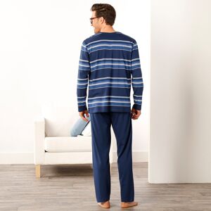 Blancheporte Pyžamo s nohavicami, prúžkovaná potlač nám.modrá 137/146 (4XL)