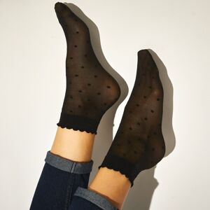 Blancheporte Súprava 2 párov ponožiek s výšivkou čierna