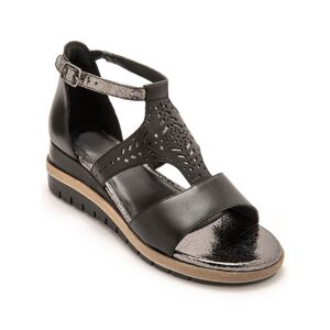 Blancheporte Kožené sandále s pajetkami, čierne čierna 40