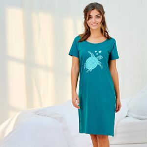 Blancheporte Krátka nočná košeľa s potlačou korytnačky zelená 50