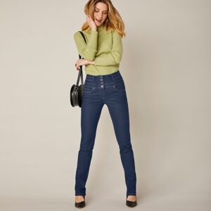 Blancheporte Rovné džínsy s vysokým pásom, 2 dĺžky na výber tmavomodrá 42