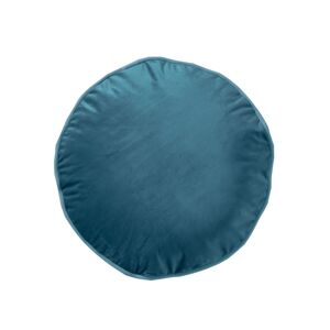 Blancheporte Zamatový okrúhly vankúš s výplňou pávie modrá pr. 40cm