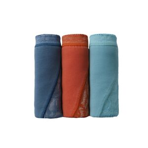 Blancheporte Súprava 3 maxi nohavičiek z pružnej bavlny s čipkou oranžová+modrá+tyrkysová 54/56