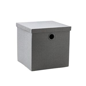 Blancheporte Jednofarebný skladací úložný box s vekom sivá 30x30x30cm