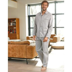 Blancheporte Pruhované pyžamo bavlnený flanel sivá 137/146 (4XL)