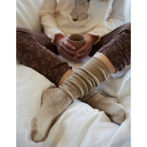 Blancheporte Súprava 2 párov dlhých vrúbkovaných ponožiek hnedosivá/prírodná 35/38