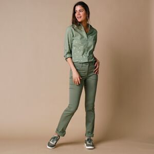 Blancheporte Zoštíhľujúce nohavice s 5 vreckami mechovo zelená 44