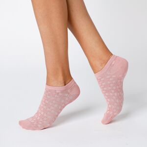 Blancheporte Súprava 3 párov nízkych ponožiek s optickým efektom kocky neutrálna 35/38