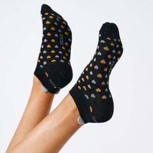Blancheporte Súprava 3 párov nízkych ponožiek s 3D motívom mačky čierna/medová 35/38
