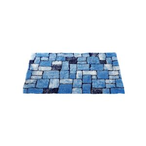 Blancheporte Hebká kúpeľňová predložka Mozaika modrá 60x100cm