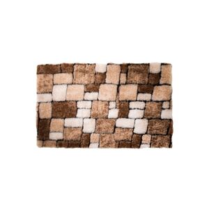 Blancheporte Hebká kúpeľňová predložka Mozaika gaštanová 60x100cm
