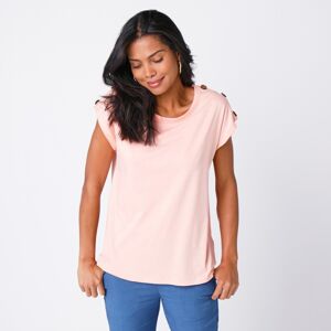 Blancheporte Jednofarebné tričko s gombíkmi marhuľová 50
