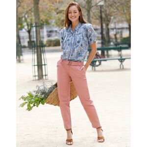 Blancheporte Rovné nohavice s opaskom ružové drevo 46