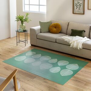 Blancheporte Vinylový koberec s motívom listov zelená 120x170cm