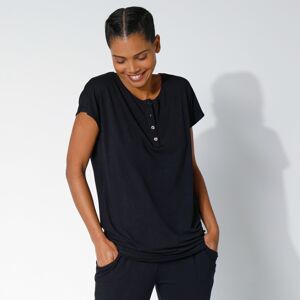 Blancheporte Jednofarebné tričko s tuniským výstrihom čierna 42/44